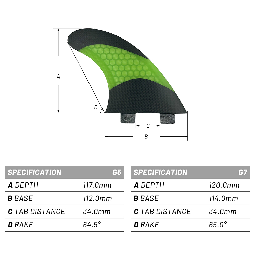 Swim Fins - UPSURF FCS G5/G7 퀼라스 더블 탭/싱글